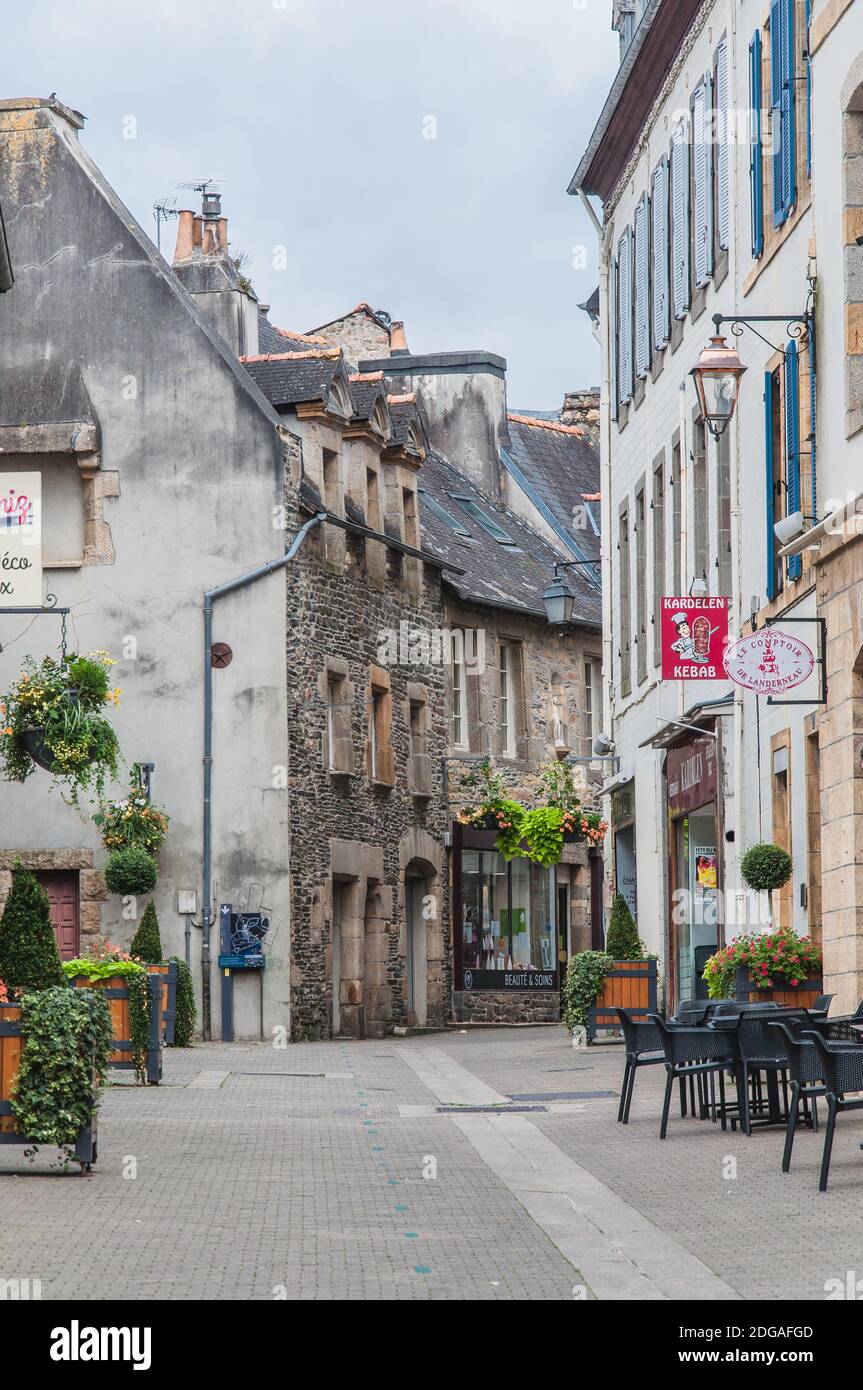 Landerneau centro a FinistÃ¨re Foto Stock