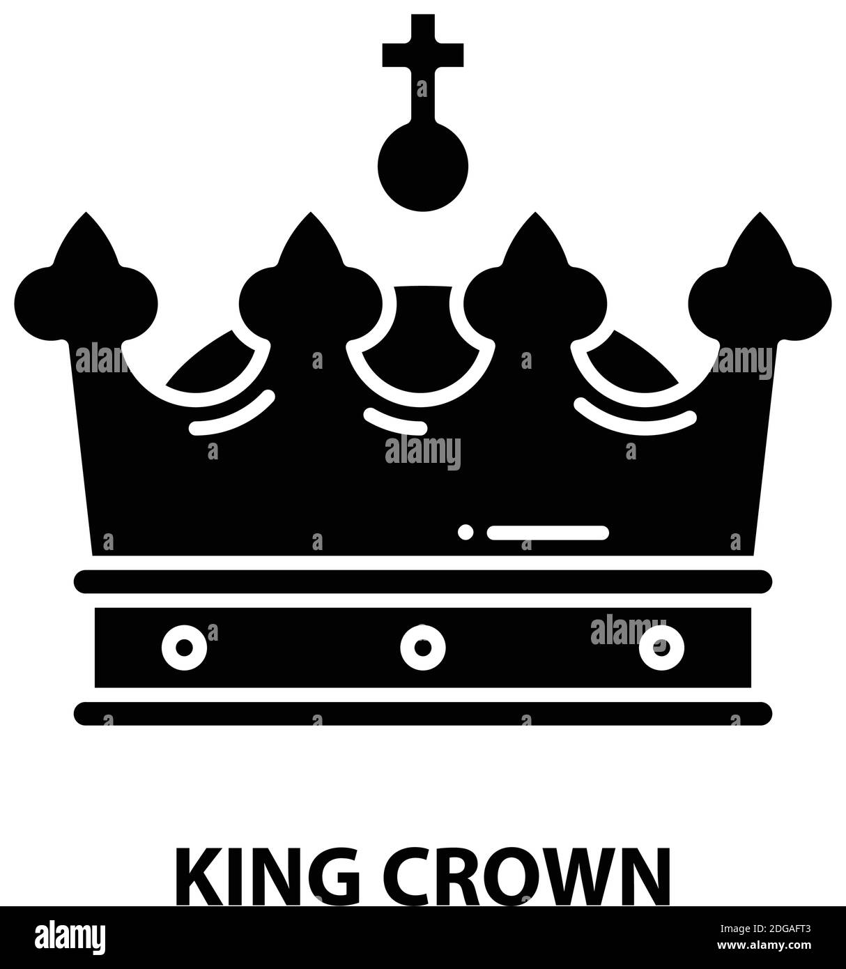 icona della corona del re, segno vettoriale nero con tratti modificabili, illustrazione del concetto Illustrazione Vettoriale