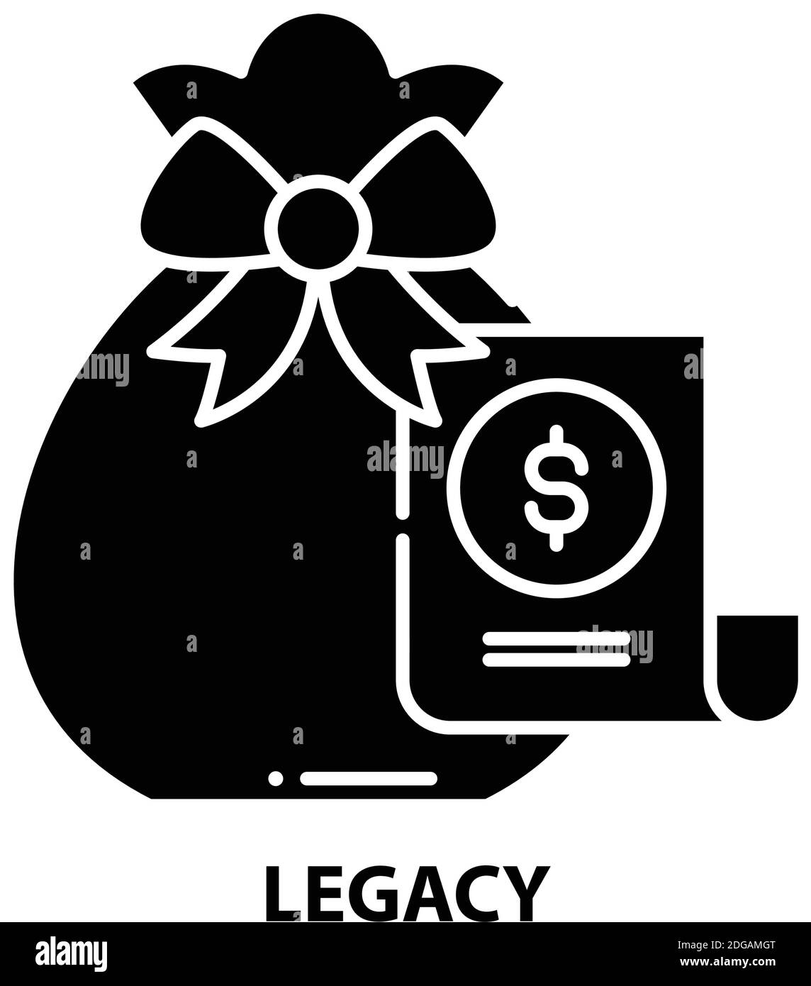 icona legacy, segno vettoriale nero con tratti modificabili, illustrazione del concetto Illustrazione Vettoriale
