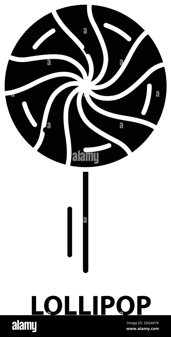 icona lollipop, segno vettoriale nero con tratti modificabili, illustrazione del concetto Illustrazione Vettoriale