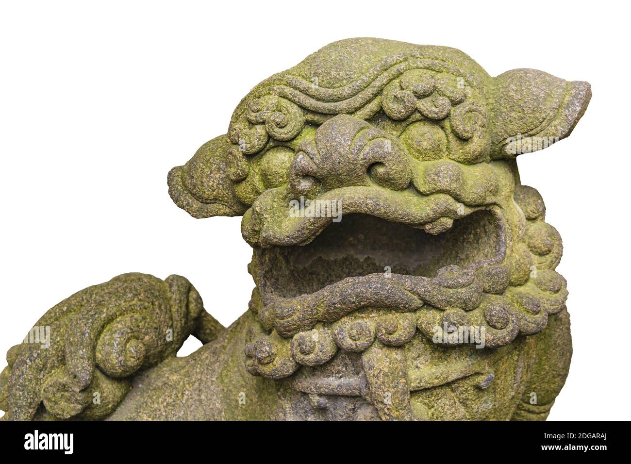 Sculpture leone antico di stile cinese isolato Foto Stock