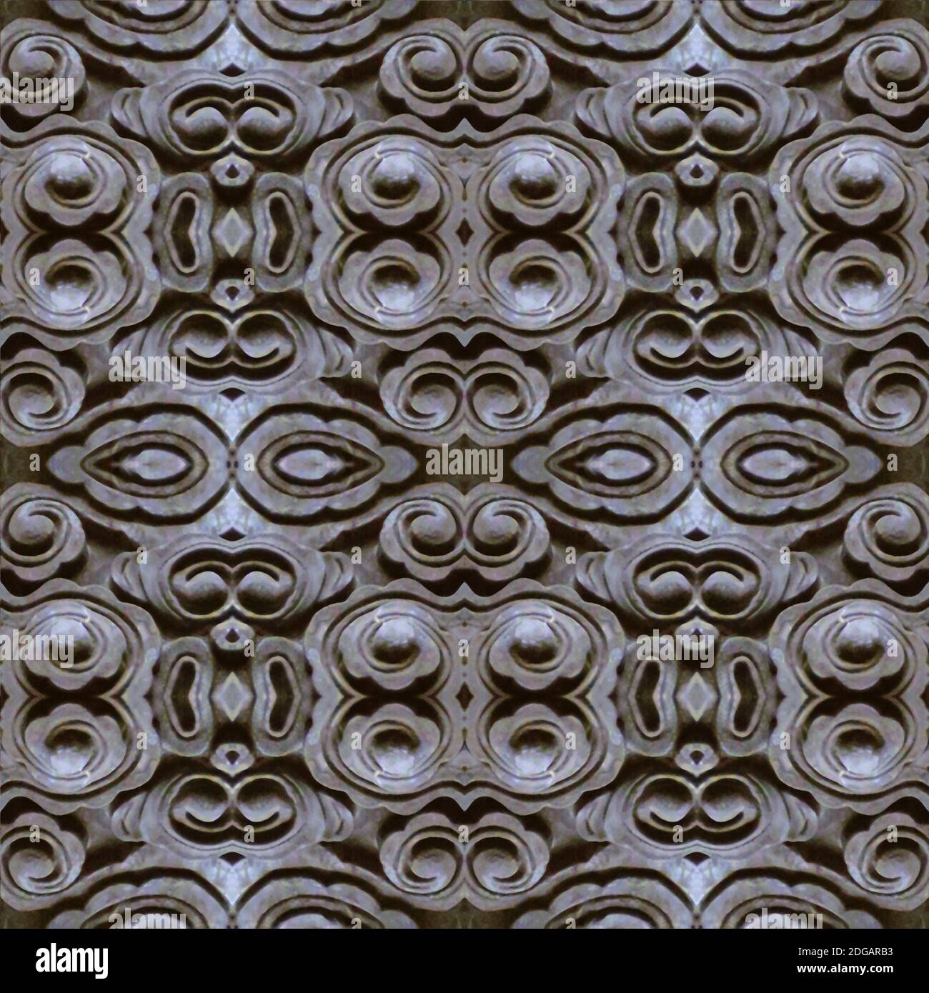 Intricato motivo geometrico senza cuciture in legno Foto Stock