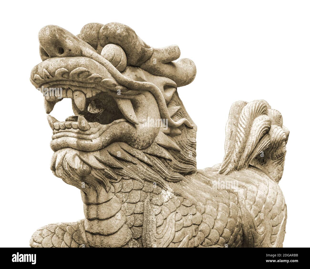 Scultura leone cinese isolato foto Foto Stock