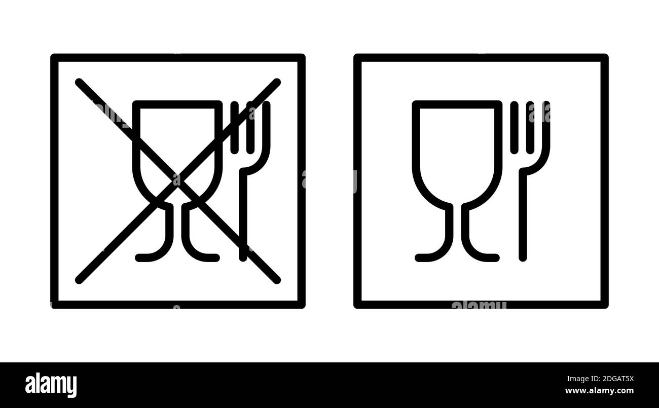 Non è un'icona di plastica per alimenti. Segno di grado alimentare Illustrazione Vettoriale