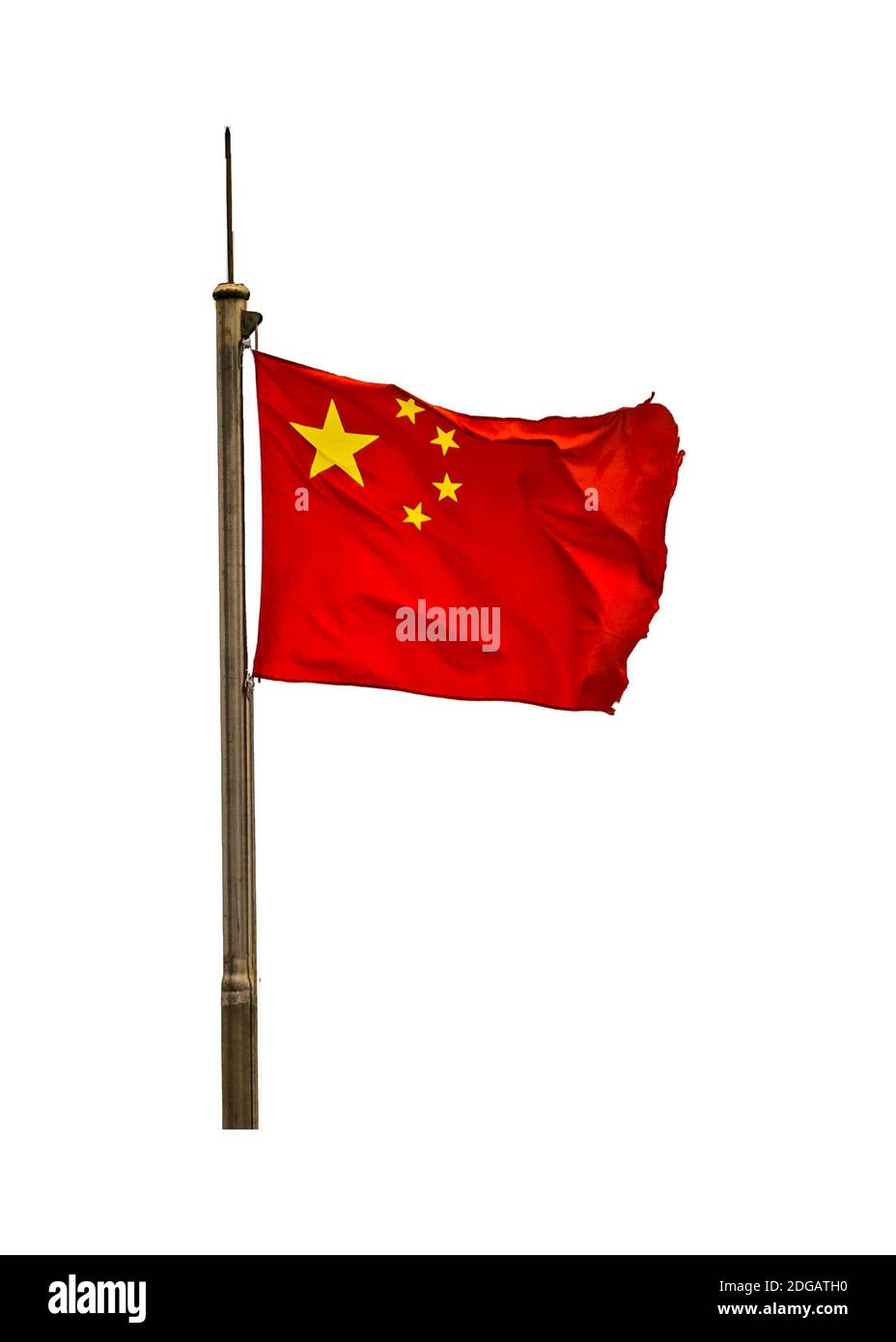 Bandiera della Cina con albero isolato foto Foto Stock