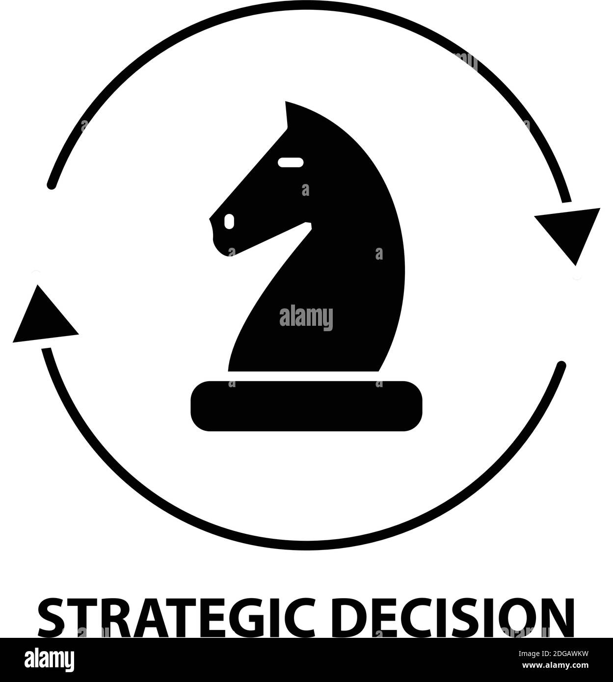 icona di decisione strategica, segno vettoriale nero con tratti modificabili, illustrazione del concetto Illustrazione Vettoriale