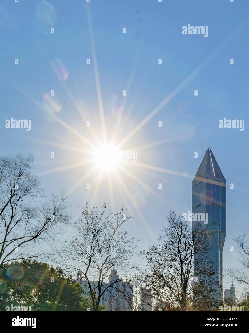 People Square Skyscraper Scene, Shanghai, Cina Foto Stock