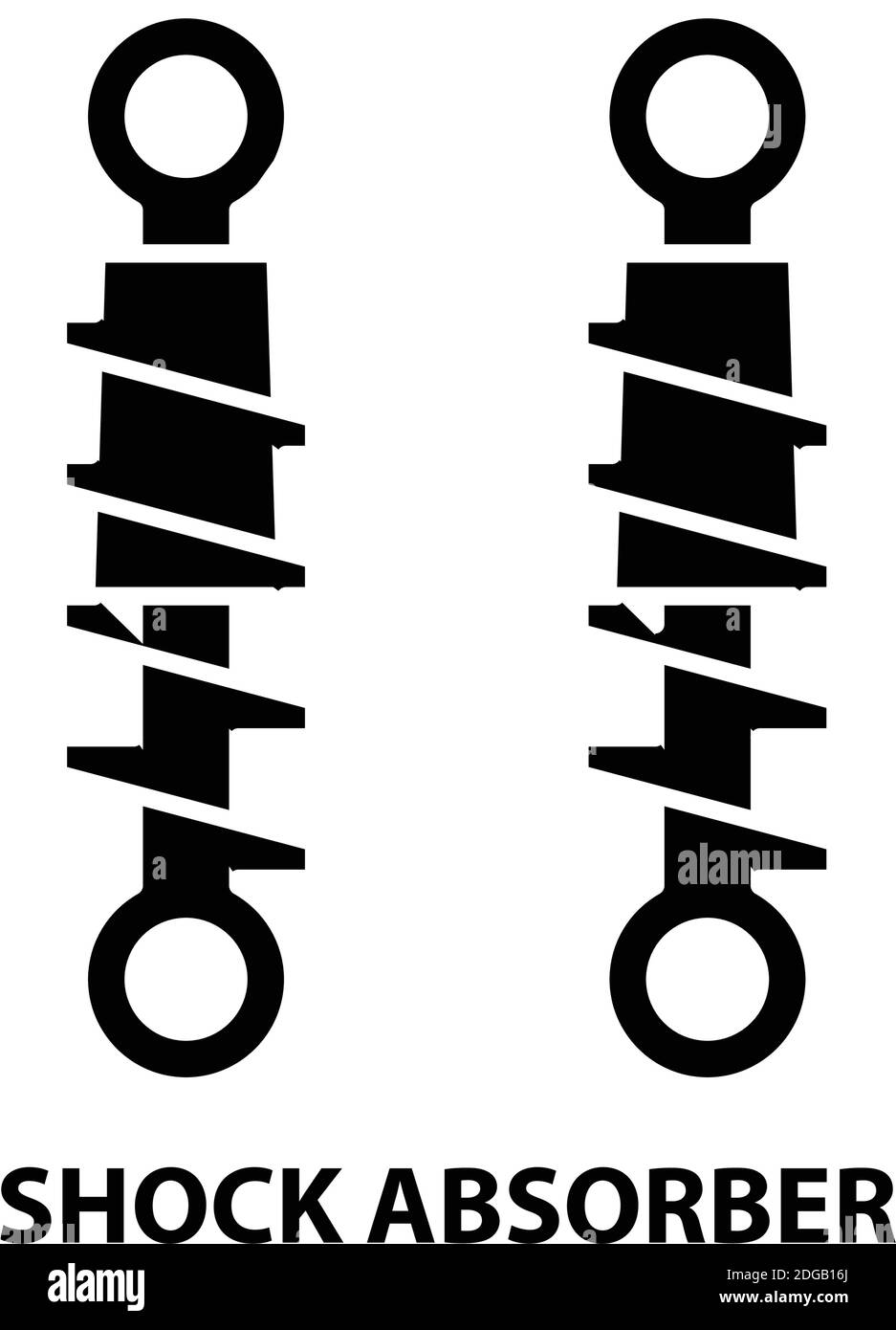 icona dell'ammortizzatore, segno vettoriale nero con tratti modificabili, illustrazione del concetto Illustrazione Vettoriale