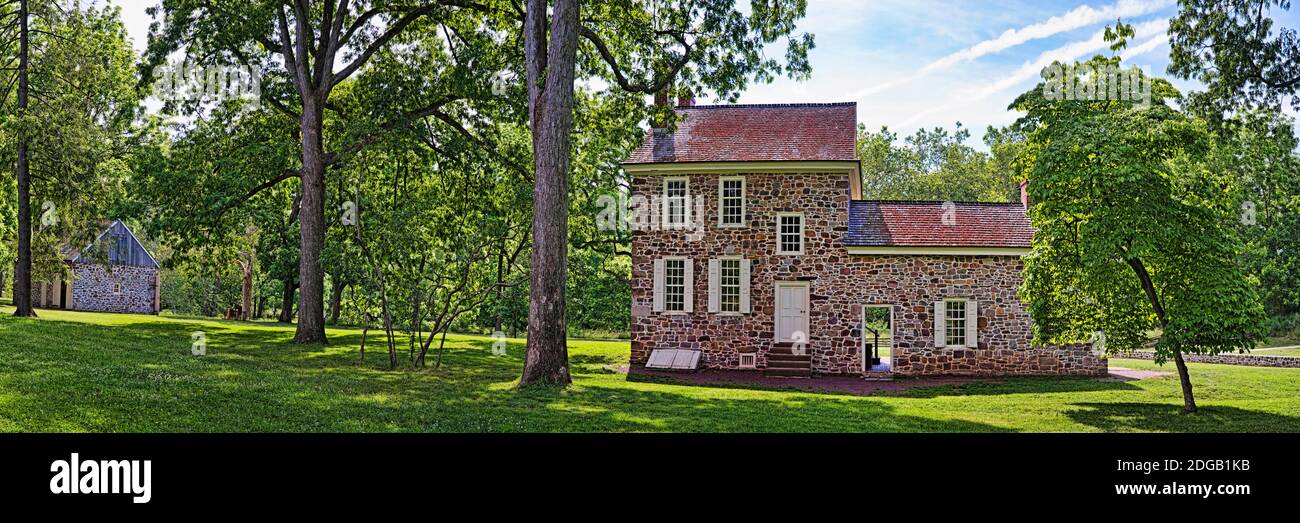 Facciata di un edificio, sede centrale di Washington, Valley Forge National Historic Park, Philadelphia, Pennsylvania, USA Foto Stock
