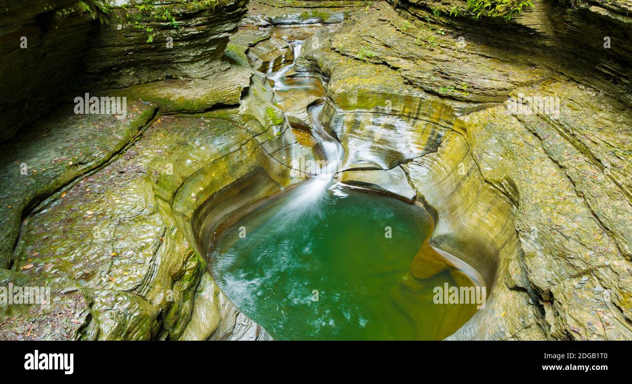 Watkins Glen state Park nella regione dei Finger Lakes, Watkins Glen, New York state, USA Foto Stock