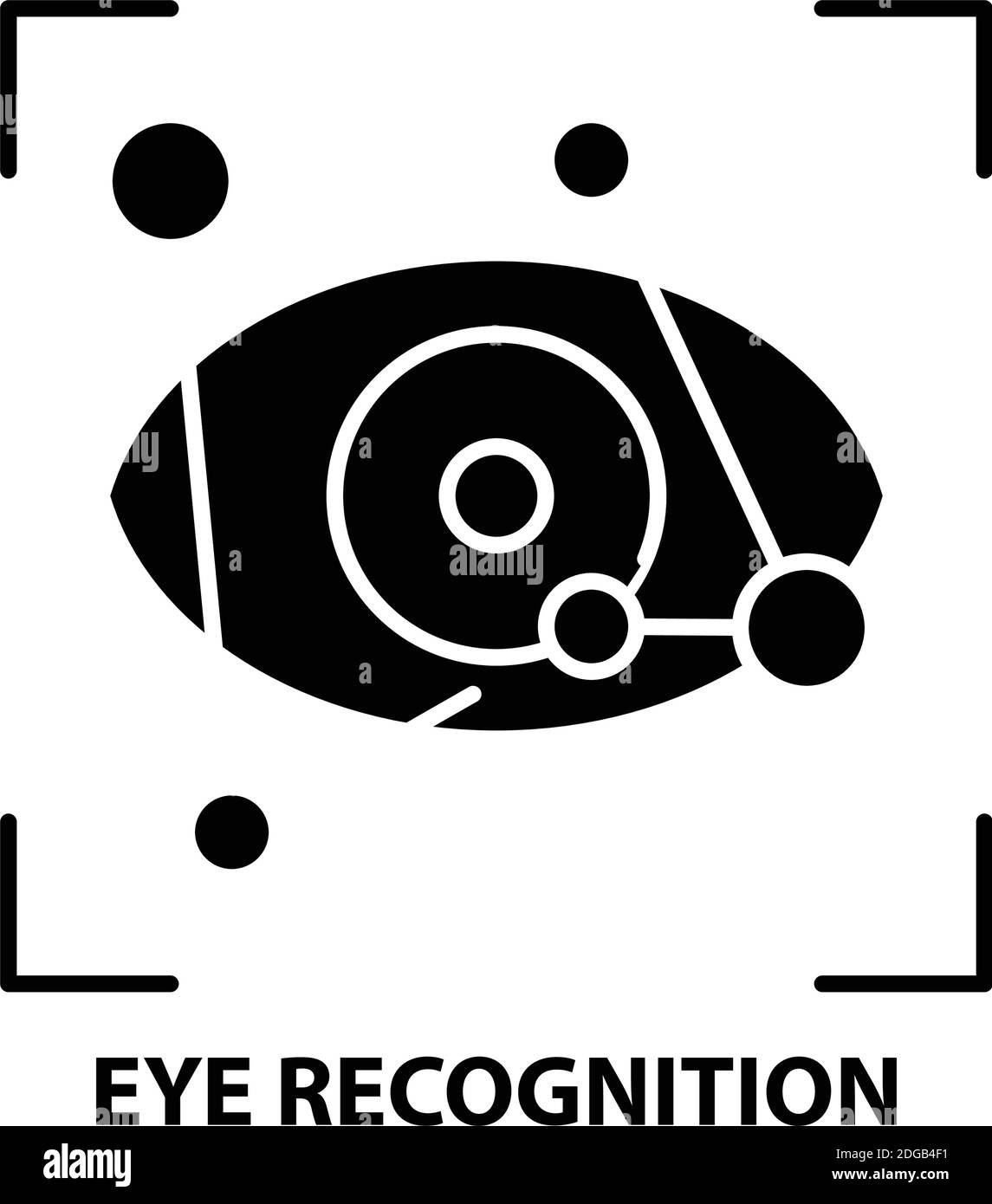 icona di riconoscimento degli occhi, segno vettoriale nero con tratti modificabili, illustrazione del concetto Illustrazione Vettoriale