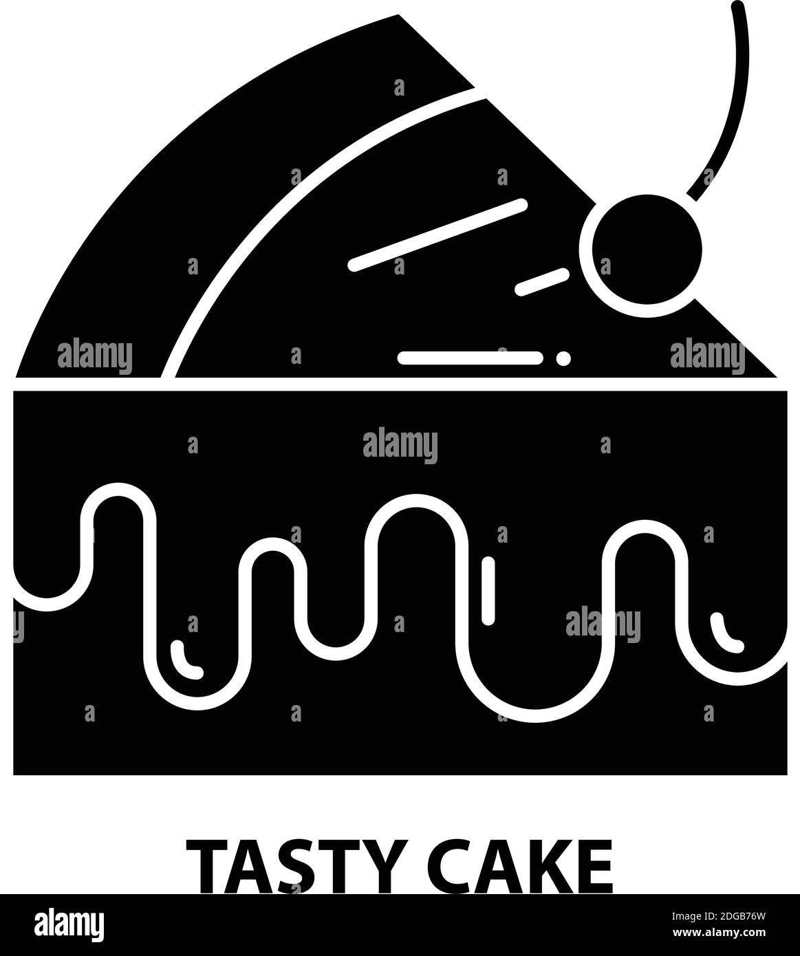 icona torta gustosa, segno vettoriale nero con tratti modificabili, illustrazione del concetto Illustrazione Vettoriale