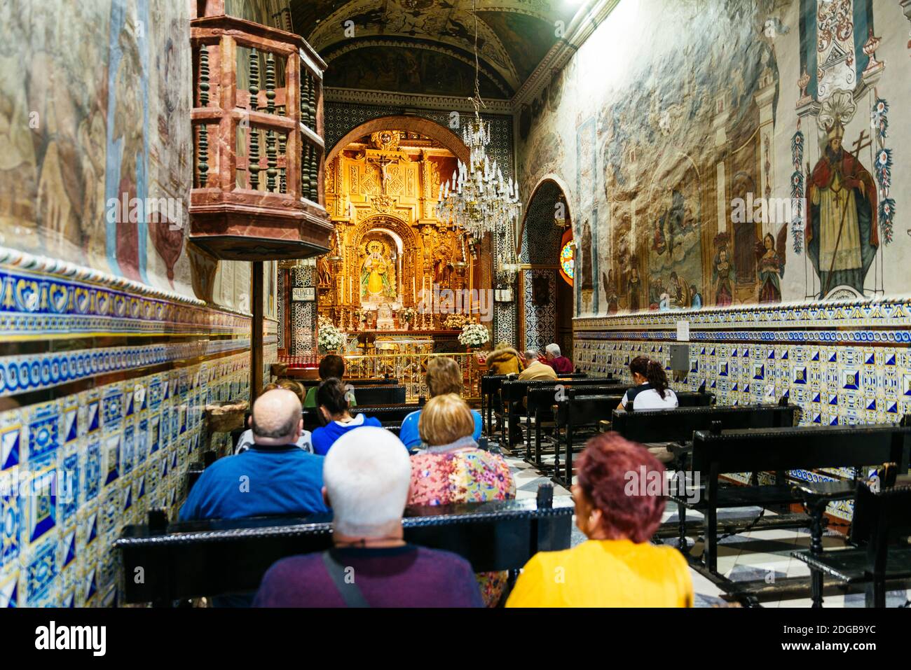 Cappella dove è venerata l'immagine della Madonna delle Rimedi. Santuario di nostra Signora delle Remedie è stato costruito nel 18 ° secolo, in Andalusia Foto Stock