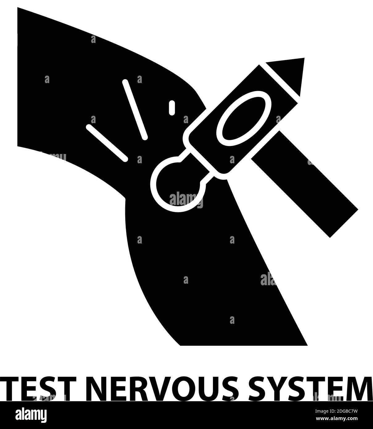 icona del sistema nervoso di prova, segno vettoriale nero con tratti modificabili, illustrazione del concetto Illustrazione Vettoriale