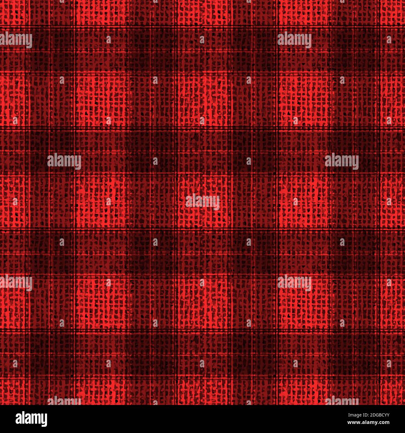 Motivo in tessuto colorato con motivo scozzese rosso con grana di tessuto ondulazione senza giunture Illustrazione Vettoriale