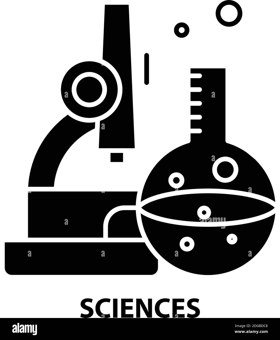 icona scienze, segno vettoriale nero con tratti modificabili, illustrazione del concetto Illustrazione Vettoriale