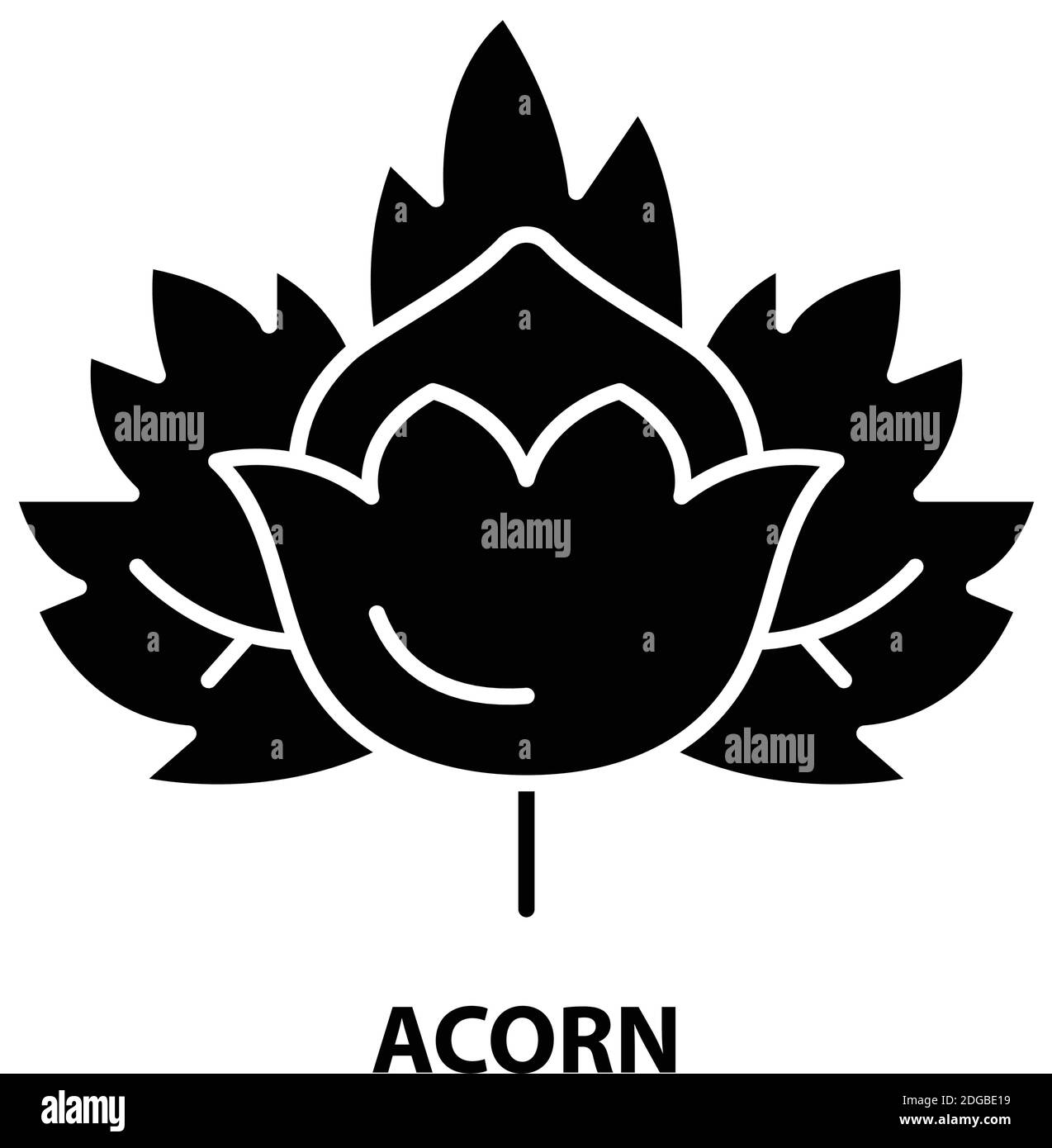 icona acorn, segno vettoriale nero con tratti modificabili, illustrazione del concetto Illustrazione Vettoriale