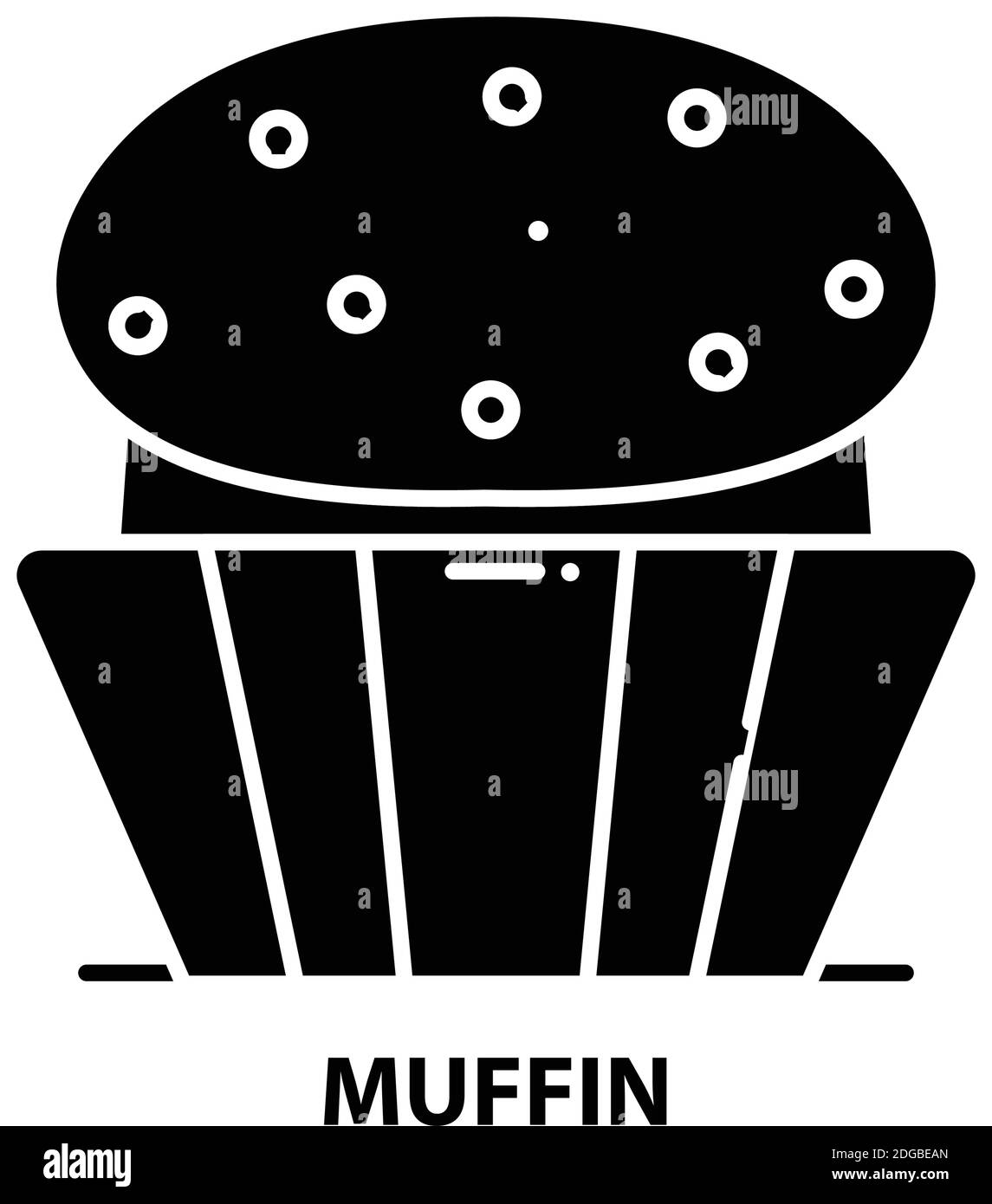 icona del simbolo muffin, segno vettoriale nero con tratti modificabili, illustrazione del concetto Illustrazione Vettoriale
