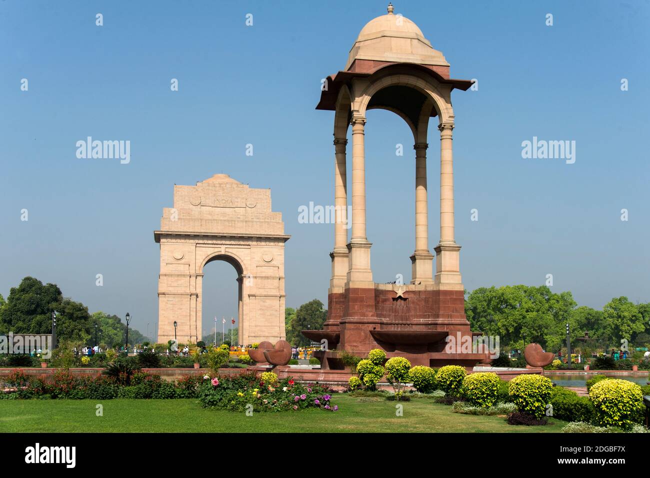 Vista della porta dell'India, Nuova Delhi, India Foto Stock