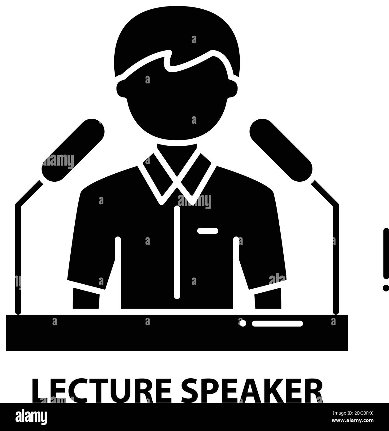 icona speaker conferenza, segno vettoriale nero con tratti modificabili,  illustrazione concettuale Immagine e Vettoriale - Alamy