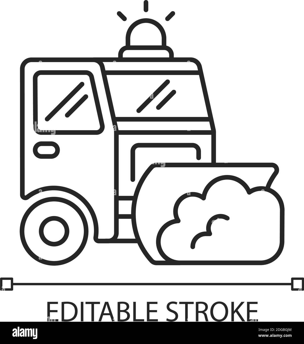 Icona di aratura lineare della strada Illustrazione Vettoriale