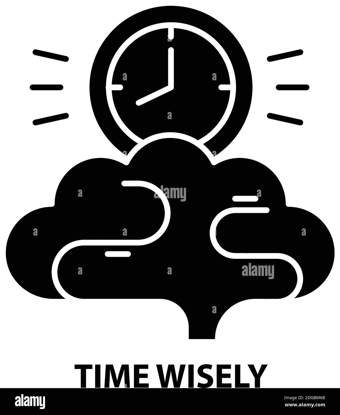 icona tempo saggiamente, segno vettoriale nero con tratti modificabili, illustrazione concettuale Illustrazione Vettoriale