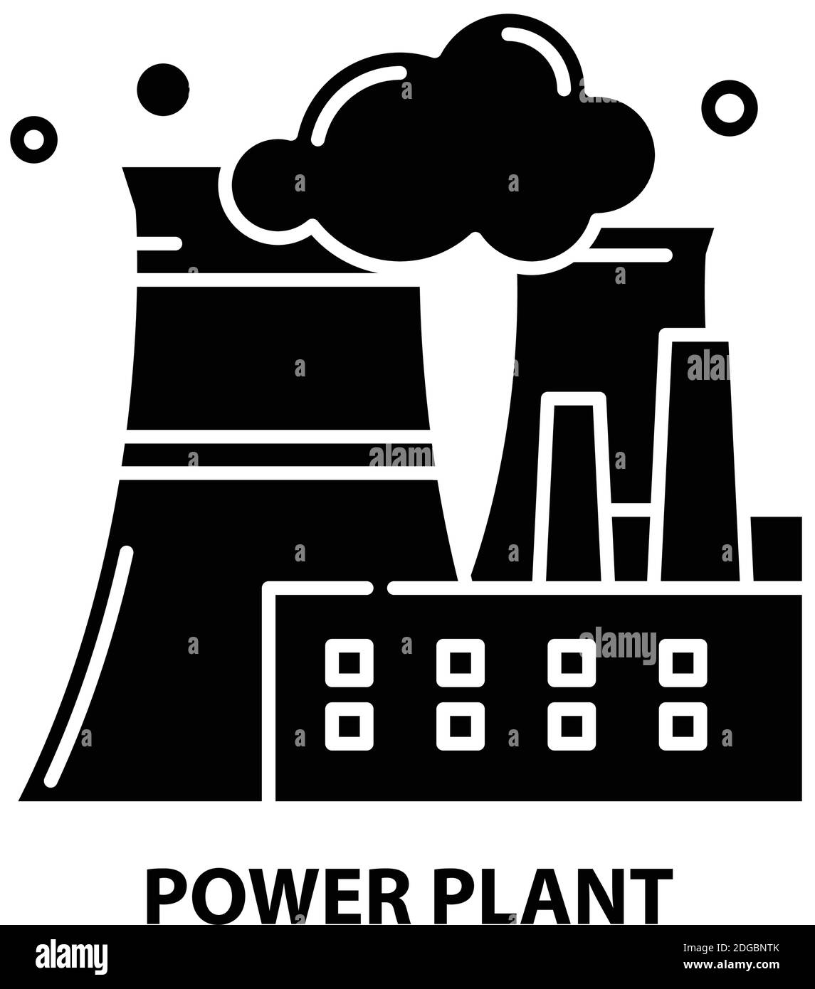 icona della centrale elettrica, segno vettoriale nero con tratti modificabili, illustrazione concettuale Illustrazione Vettoriale