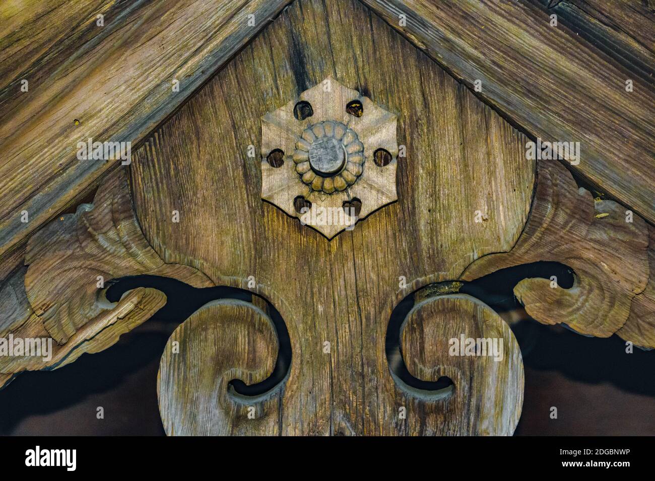 Architettura di dettaglio di legno Giapponese Foto Stock