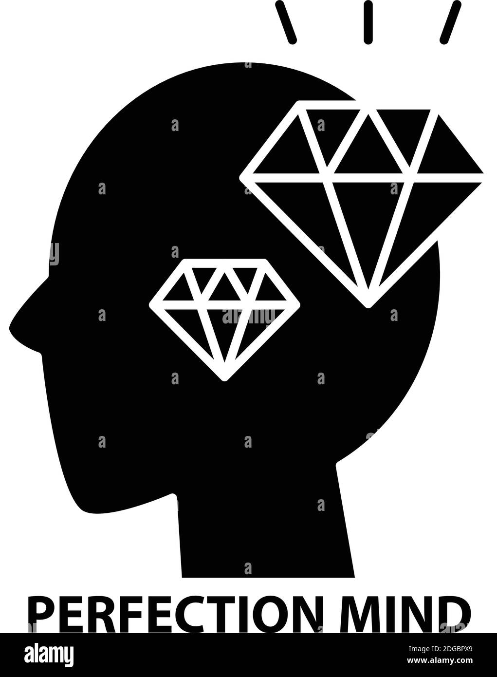 icona di perfezione mentale, segno vettoriale nero con tratti modificabili, illustrazione concettuale Illustrazione Vettoriale