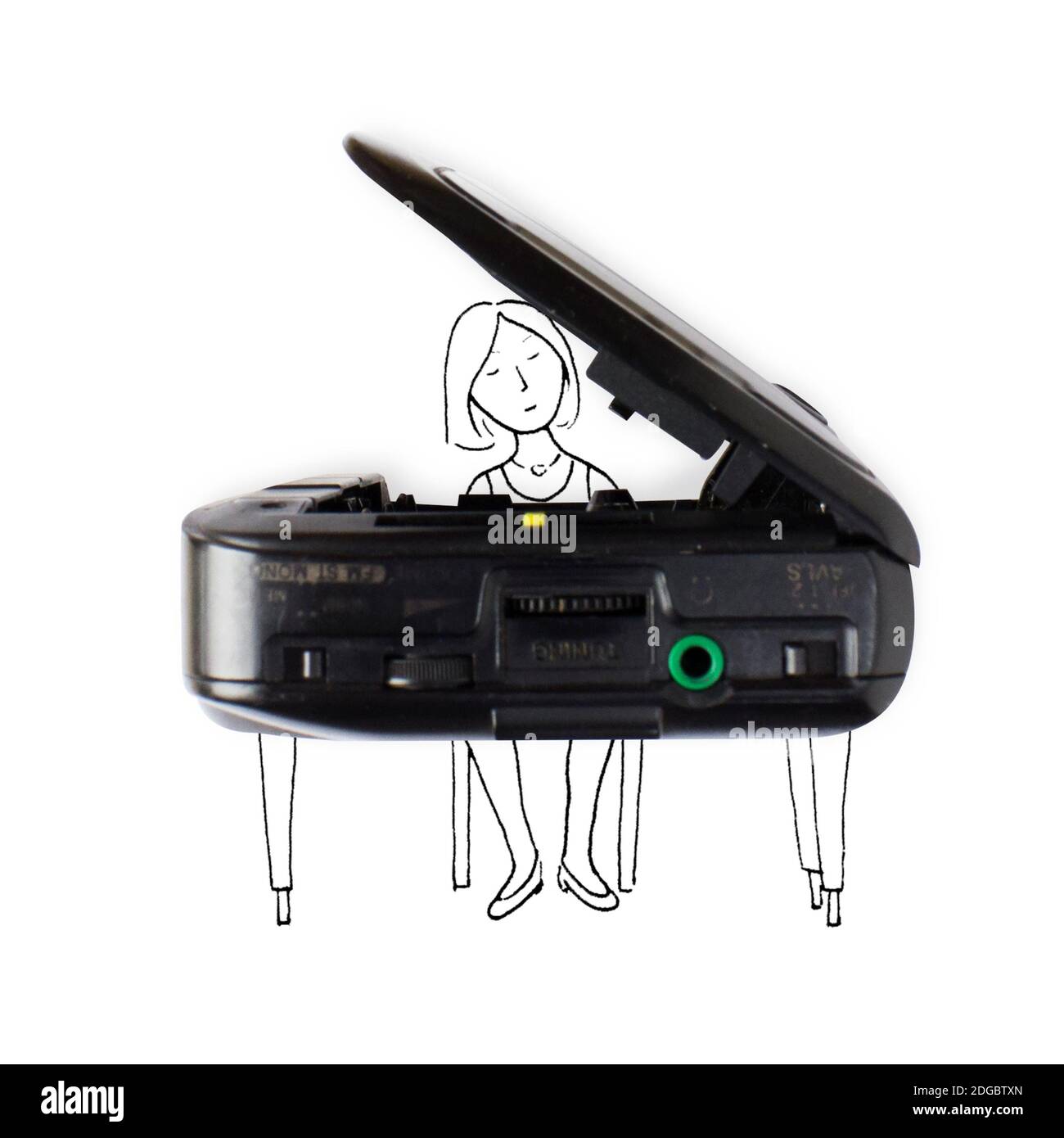 Donna concettuale che suona il pianoforte Foto Stock