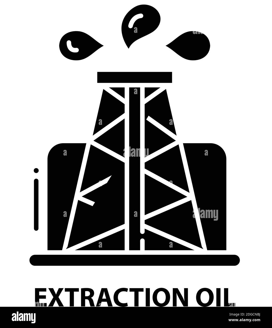 icona dell'olio di estrazione, segno vettoriale nero con tratti modificabili, illustrazione concettuale Illustrazione Vettoriale