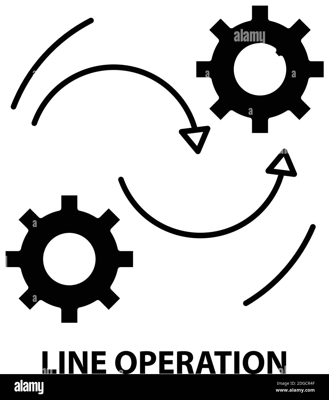 icona di funzionamento della linea, segno vettoriale nero con tratti modificabili, illustrazione concettuale Illustrazione Vettoriale