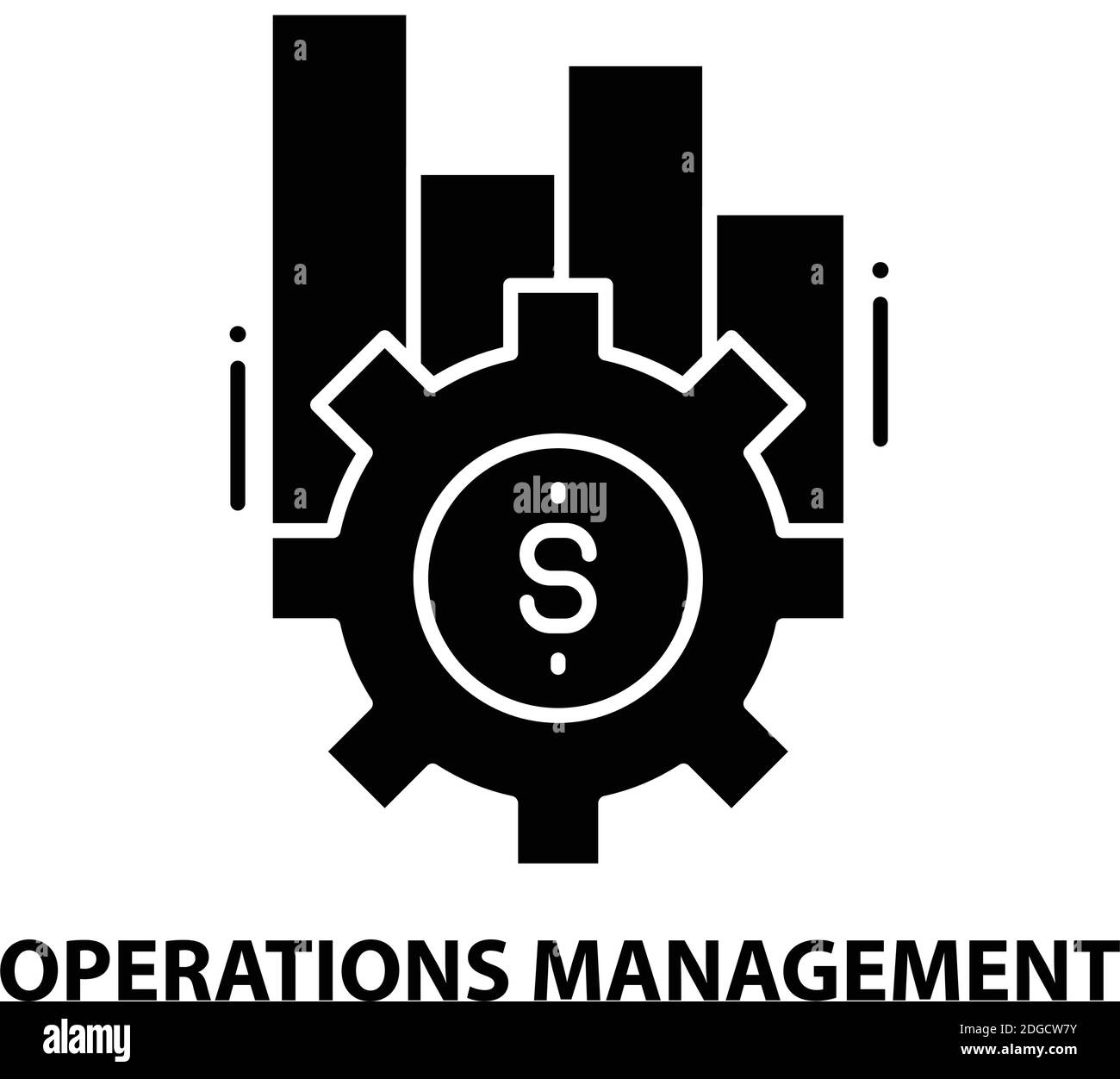 icona di gestione delle operazioni, segno vettoriale nero con tratti modificabili, illustrazione concettuale Illustrazione Vettoriale