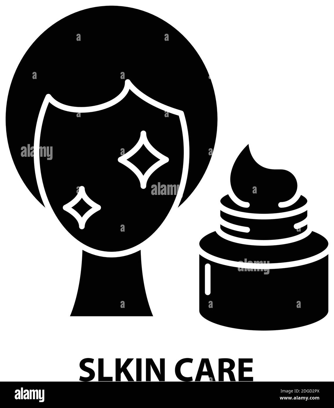 icona di cura dello slkin, segno vettoriale nero con tratti modificabili, illustrazione concettuale Illustrazione Vettoriale