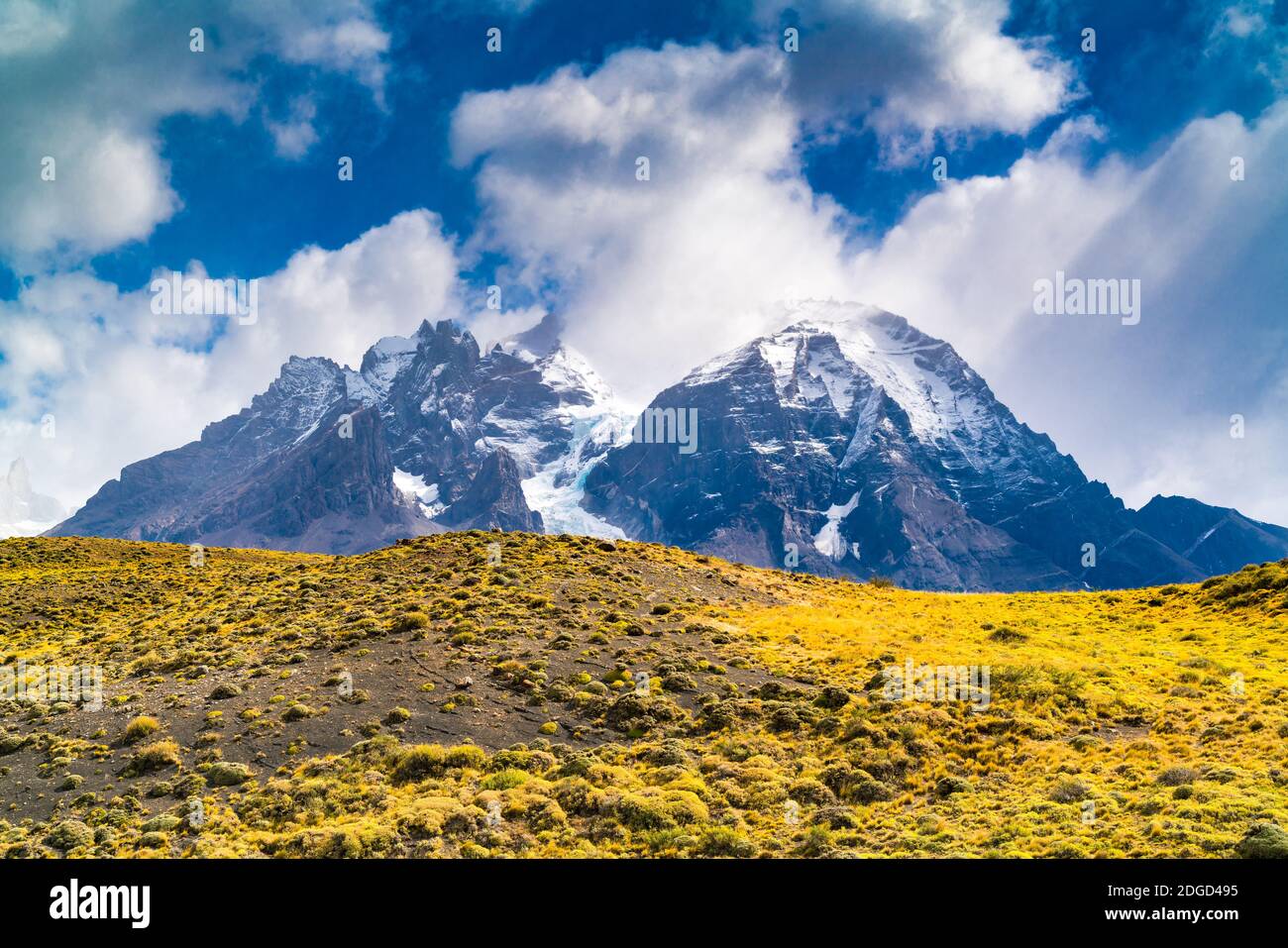 Paesaggio naturale del Parco Nazionale Torres del Paine in Cileno Patagonia Foto Stock