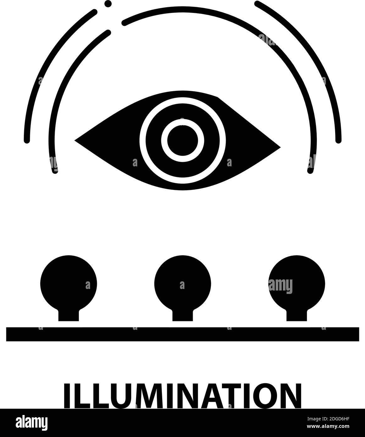 icona di illuminazione, segno vettoriale nero con tratti modificabili, illustrazione concettuale Illustrazione Vettoriale