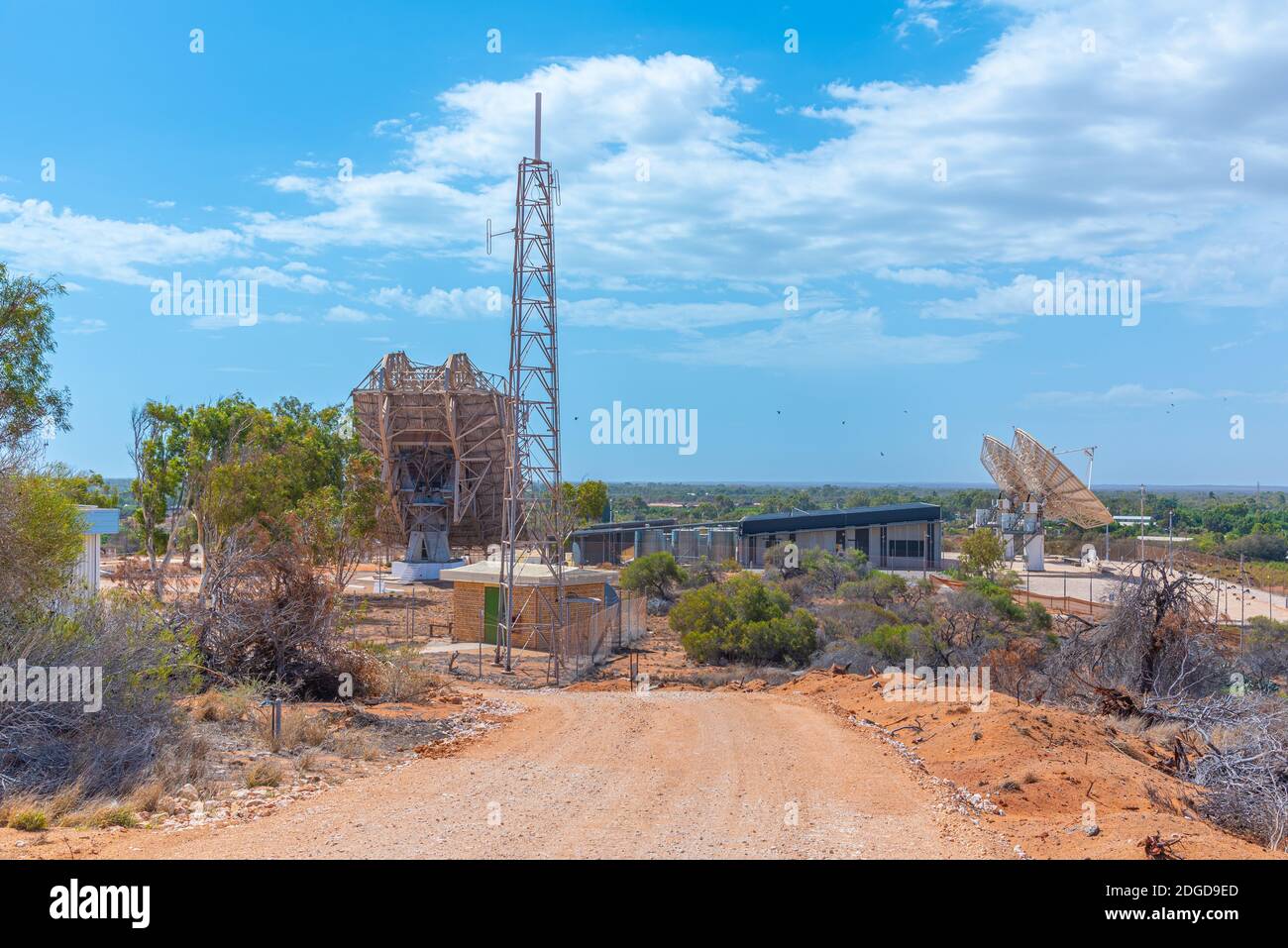 OTC satellite Earth Station a Carnarvon, Australia Foto Stock