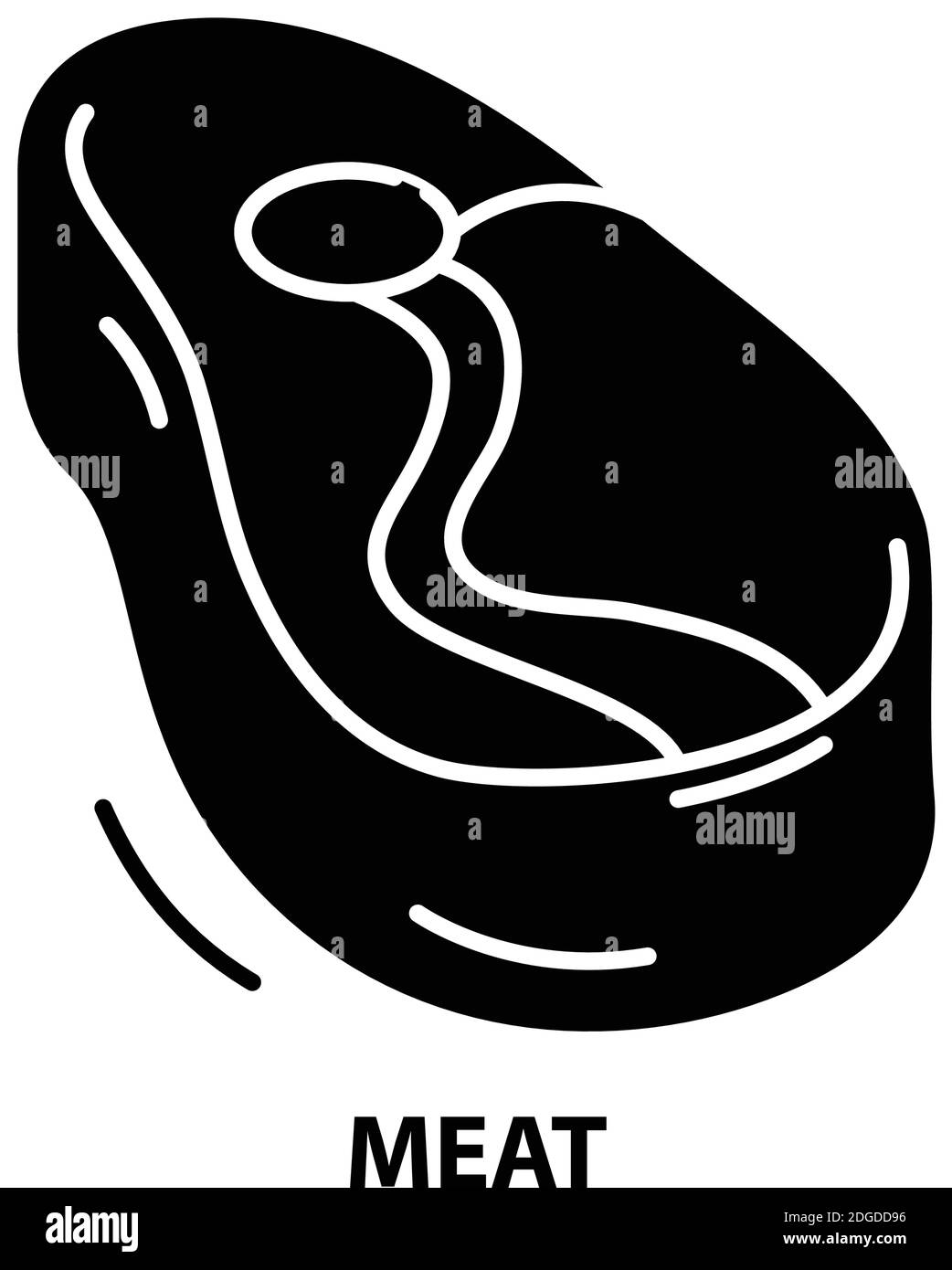 icona carne, segno vettoriale nero con tratti modificabili, illustrazione concettuale Illustrazione Vettoriale