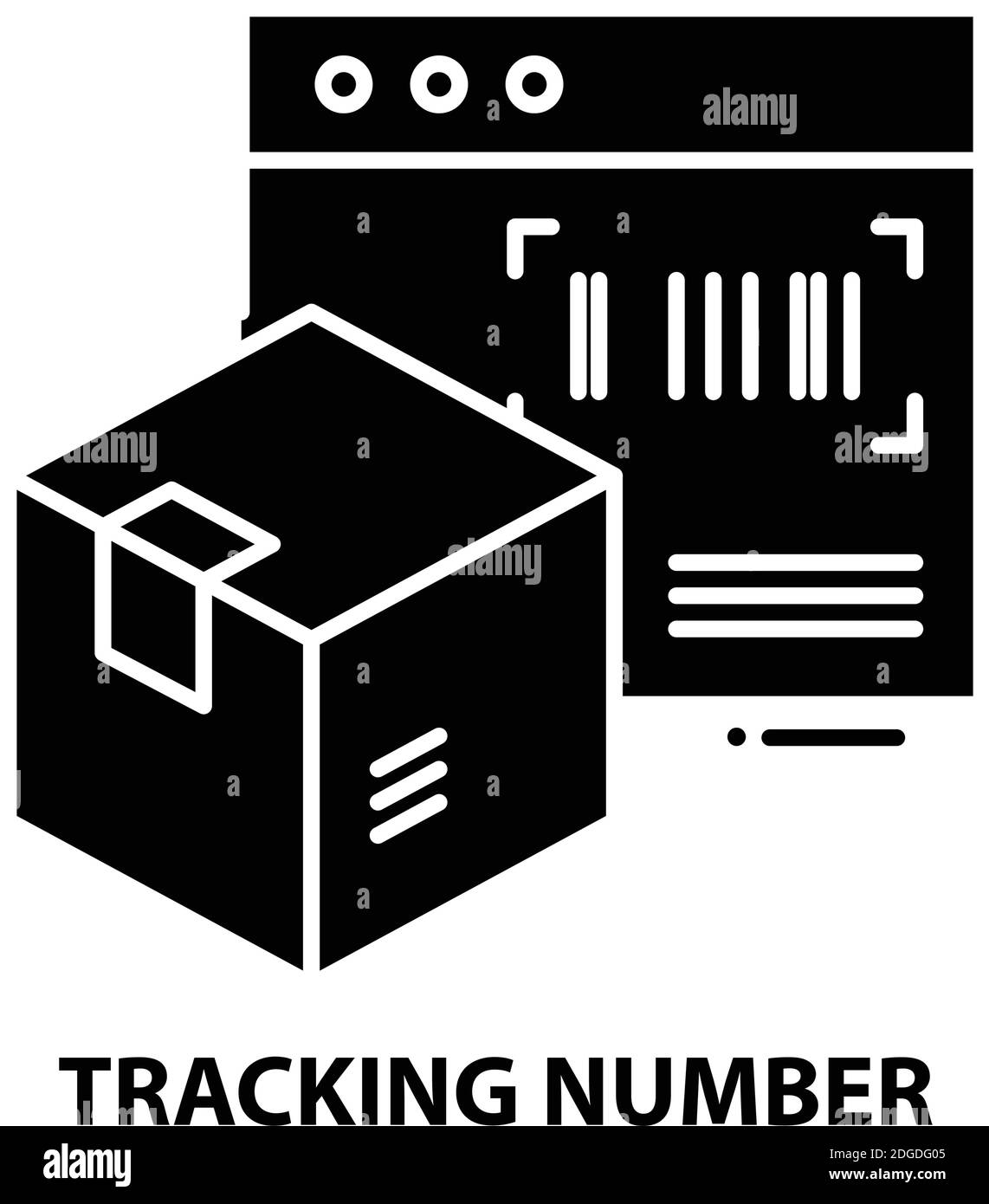 simbolo del numero di tracciamento, segno vettoriale nero con tratti modificabili, illustrazione concettuale Illustrazione Vettoriale