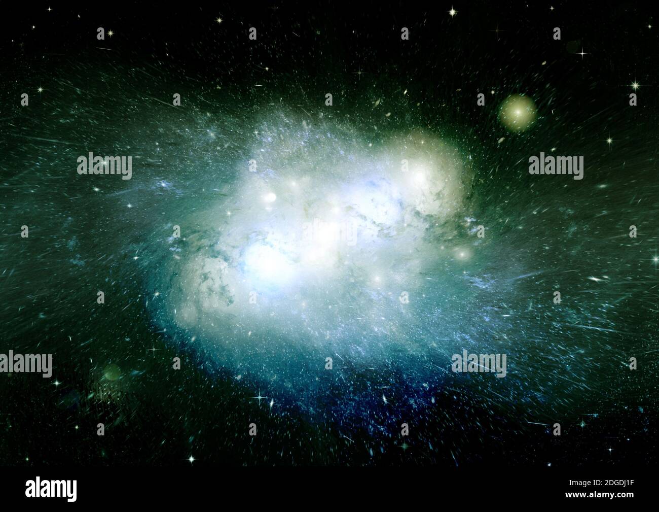 Stelle, polvere e gas della nebulosa in una galassia lontana Foto Stock