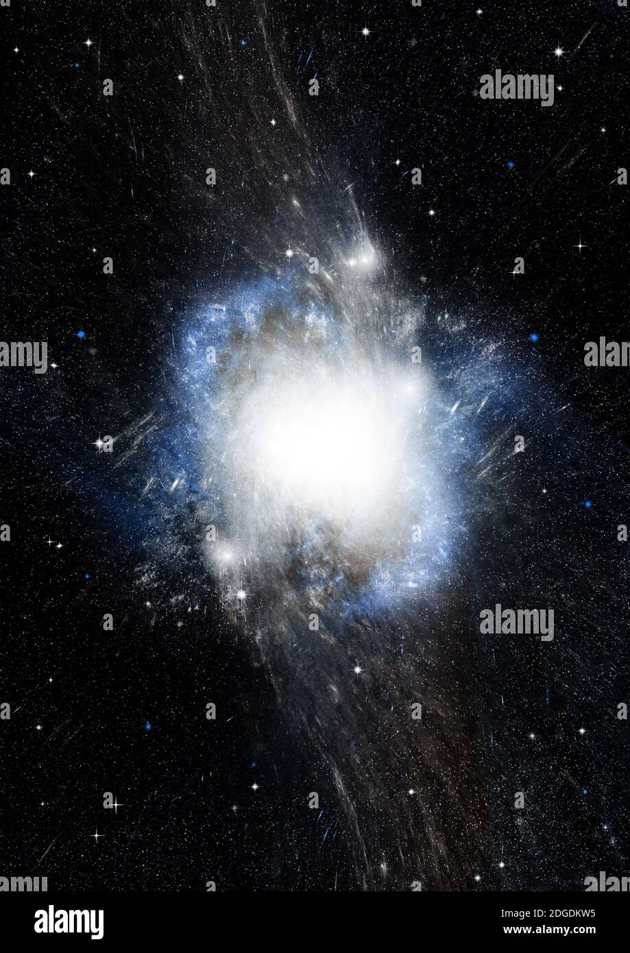 Stelle, polvere e gas della nebulosa in una galassia lontana Foto Stock