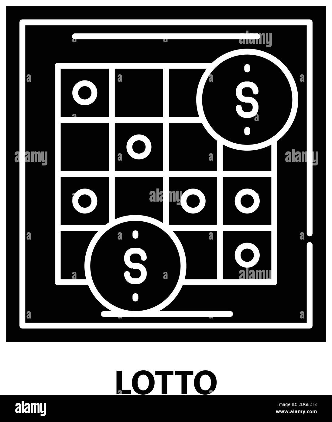 icona lotto, segno vettoriale nero con tratti modificabili, illustrazione concettuale Illustrazione Vettoriale