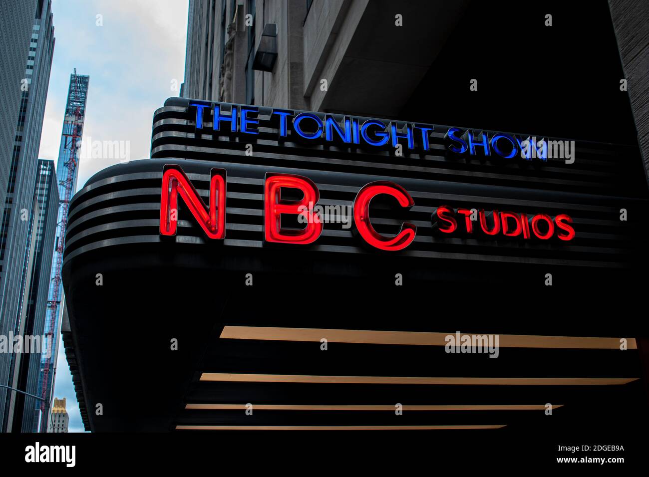 NBC Studio Sign durante il giorno il Black Friday in New York Foto Stock