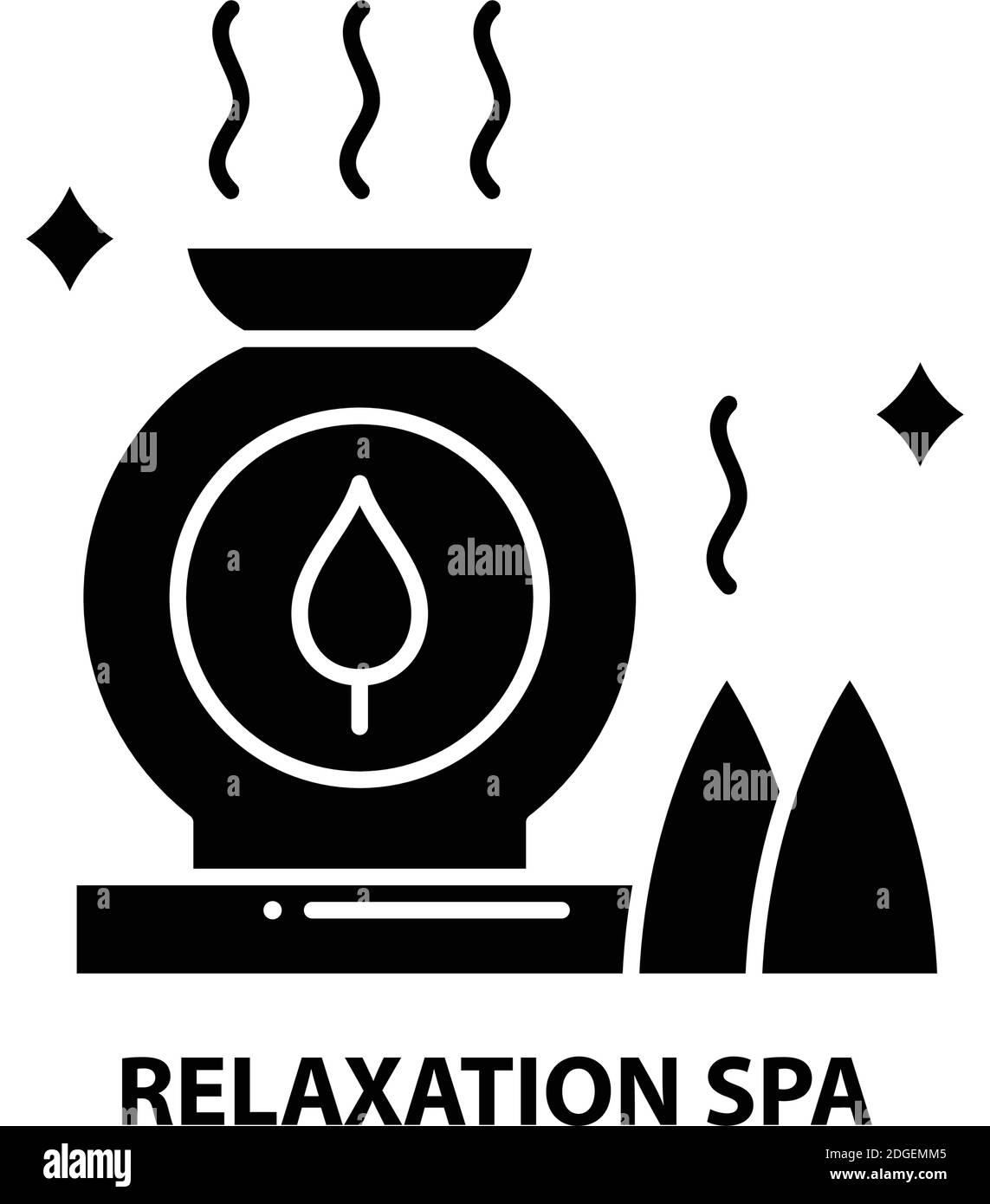 icona relax spa, segno vettoriale nero con tratti modificabili, illustrazione concettuale Illustrazione Vettoriale