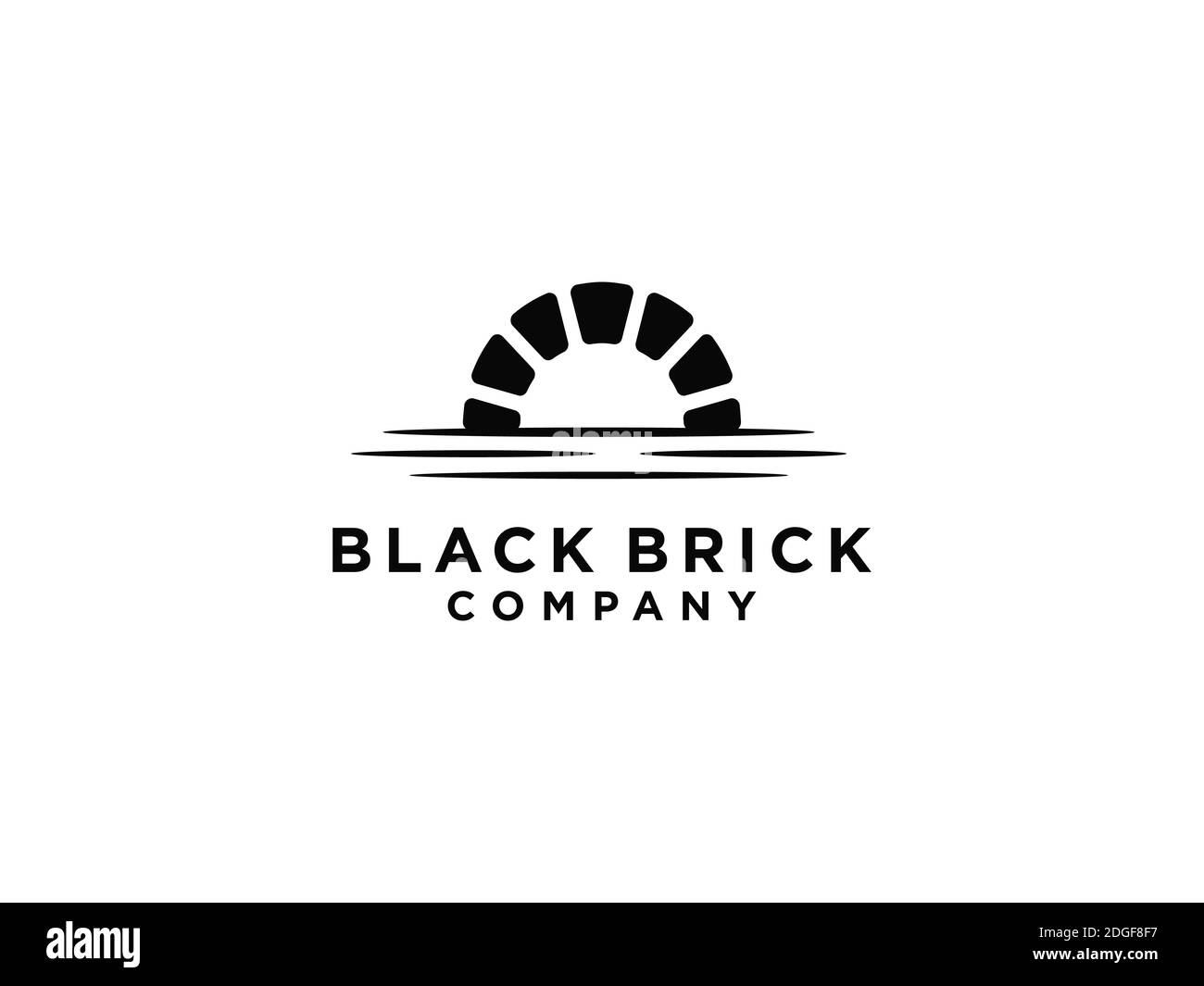 Canale o Waterway Brick Bridge nero Illustrazione Vettoriale