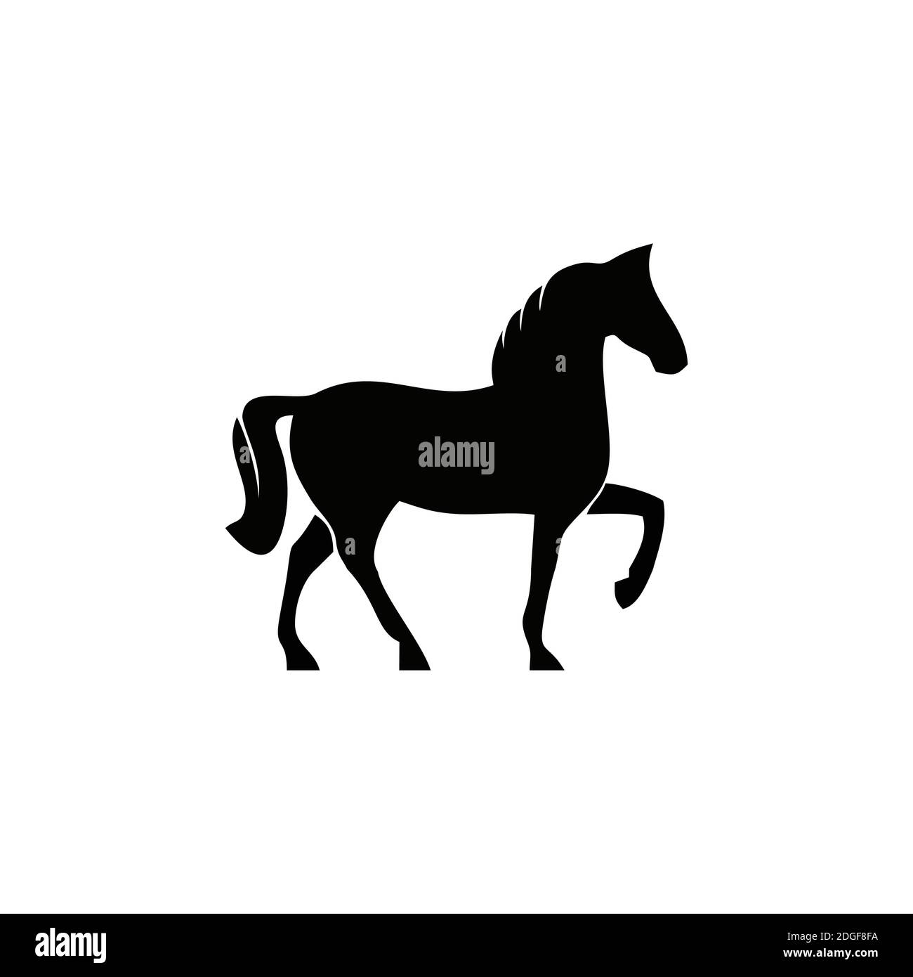Logo simbolo cavallo nero Silhouette Illustrazione Vettoriale