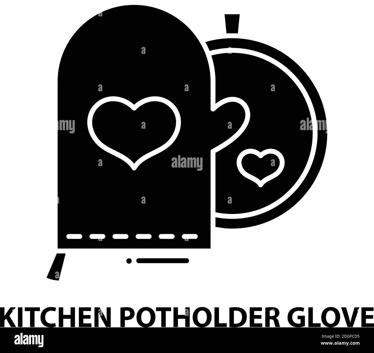 icona del guanto del portamonete da cucina, segno vettoriale nero con tratti modificabili, illustrazione concettuale Illustrazione Vettoriale