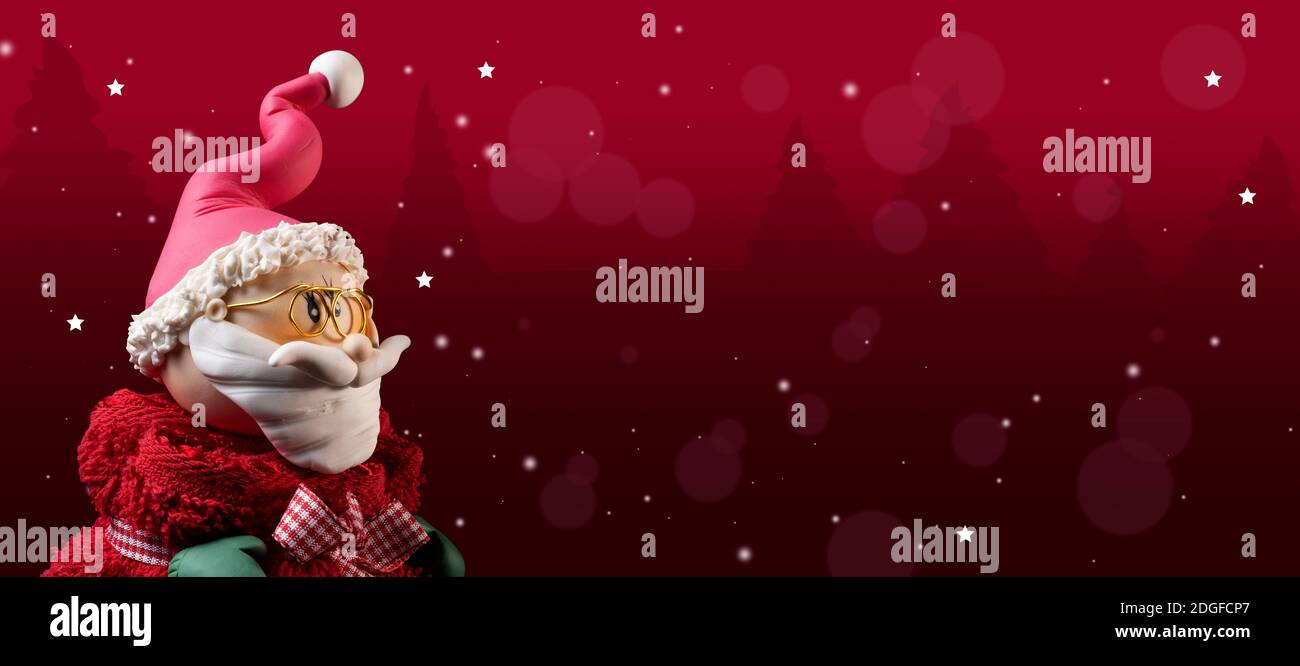 Lettera di Natale con immagine santa Foto Stock