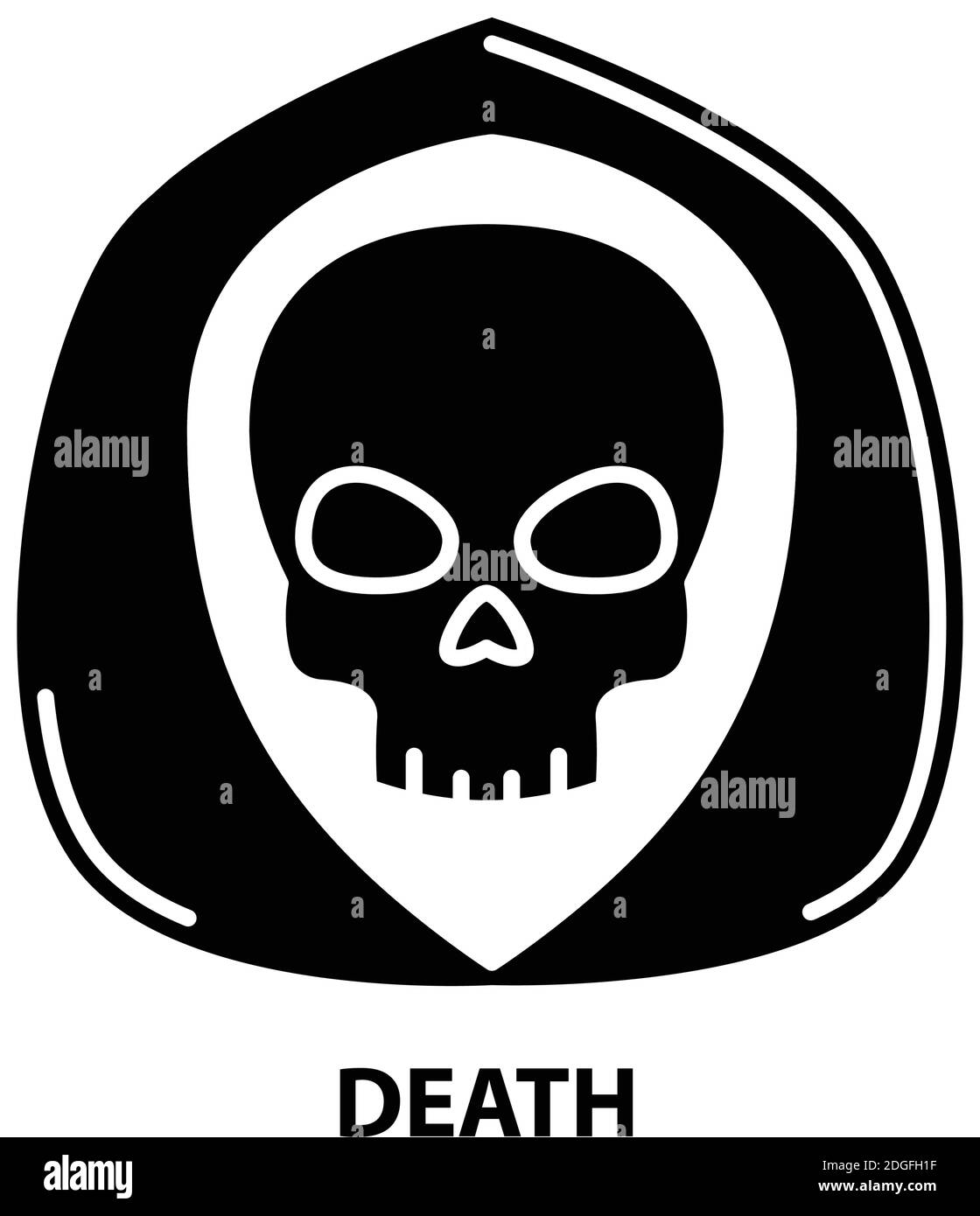 icona morte, segno vettoriale nero con tratti modificabili, illustrazione concettuale Illustrazione Vettoriale