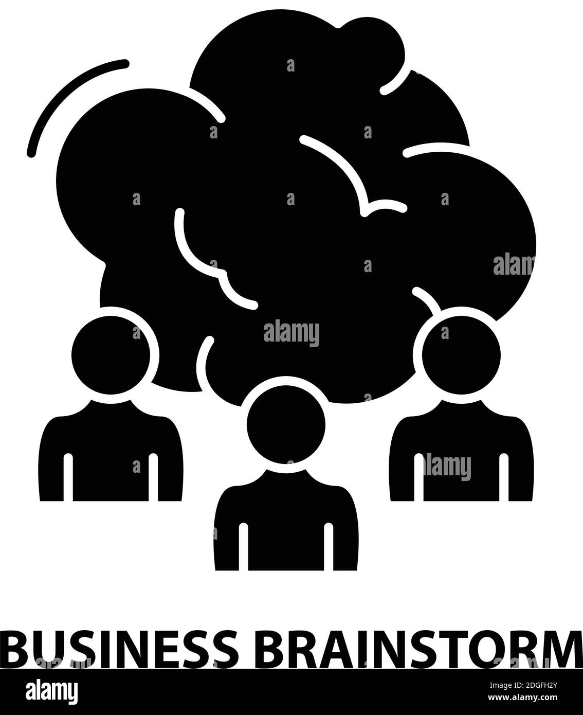 icona del brainstorming aziendale, segno vettoriale nero con tratti modificabili, illustrazione concettuale Illustrazione Vettoriale